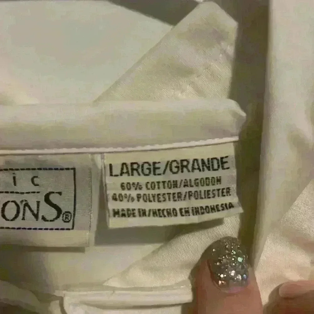 Vintage Basic Editions White Button Down Size L T… - image 4